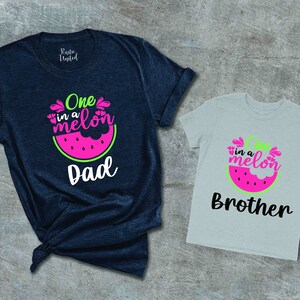 One in a Melon Custom Family Shirts, One in a Melon Family Matching Shirt, Watermelon First Birthday T Shirt,1st Birthday Baby Girl Boy Gift