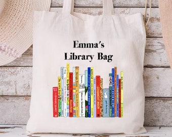 Personalized School Library Bag, Kid Name Library Tote Bag, Books Tote Bag, Custom Bookish Bag, Reader Librarian Gifts,Back To Schoool Totes