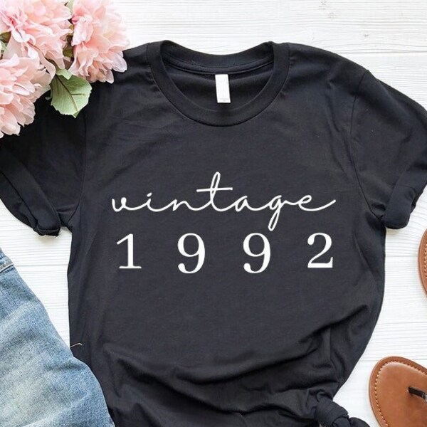 Personalized Birth-Year Shirt, Customized Vintage Birthday Gift,Custom Birth Year,1992 T-shirt,Birthday Gift Ideas for Men Women Best Friend