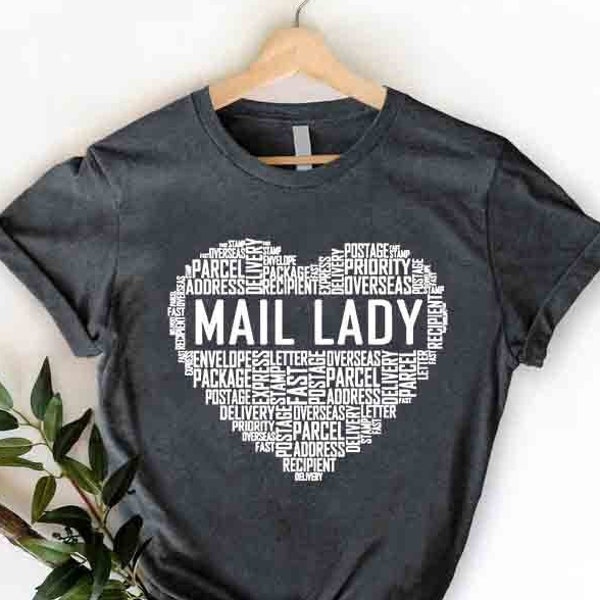 Mail Lady Tshirt,Postal Worker Heart Shirt,Cute Gift For Postal Worker Mom,Postal Life Office T- Shirt,Rural Mail Carrier Tee Gift For Women