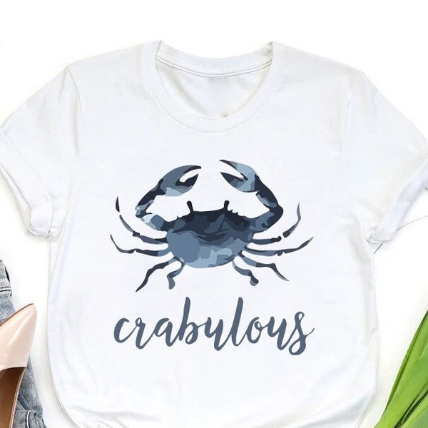 Crabulous Crab Shirt,Crab Lover Women Gift,Crabby Crab Shirt,Seafood Tshirt,Salt Water Shirt,Nautical Tee,Sea Life Tee,Summer Beach Trip Tee