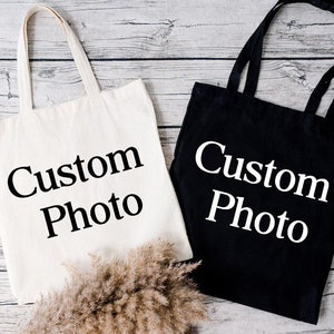 Custom Photo Tote Bag,Personalized Tote Bag Bulk,Custom Text Bag With Photo,Trade Show Gift Bag,Reusable Promotional Bag,Photo Shopping Bags