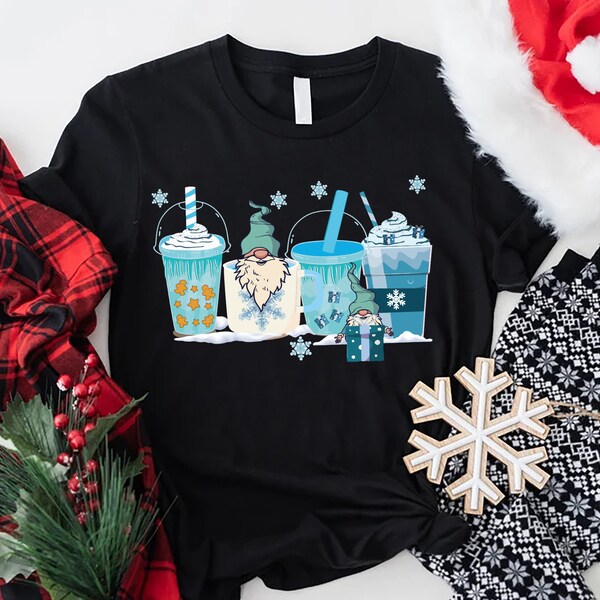 Winter Christmas Gnomes Coffee Shirt, Cute Christmas Gnomes Shirt, Christmas Coffee Shirt, Gnome Christmas Pajamas, Christmas Latte Shirt