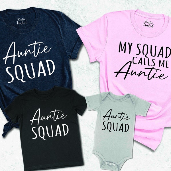 Matching Aunt and Nephew T Shirt, Gift for Auntie Squad Shirts,Auntie and Niece Gifts, Aunt To Be Pregnancy Announcement Tee,New Aunt Tshirt