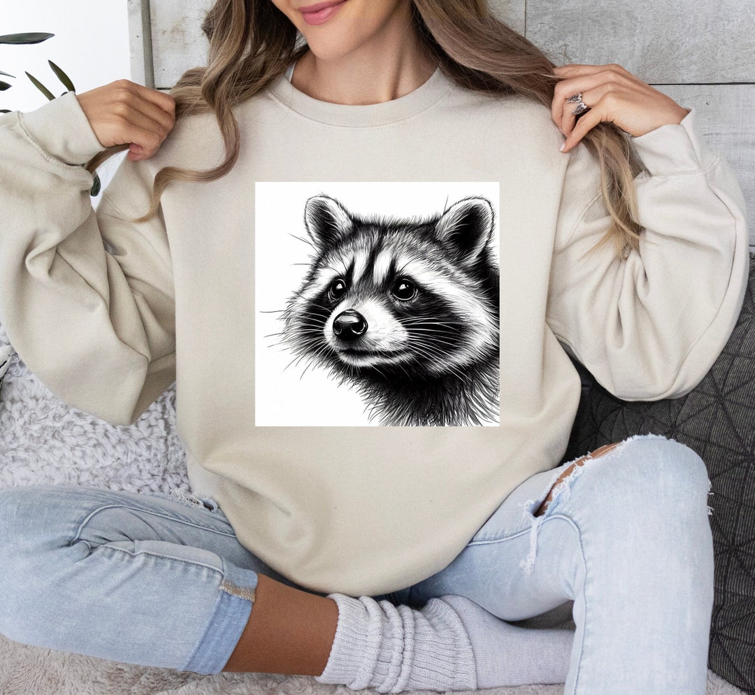 Funny Raccoon Sweatshirt Cute Raccoon Hoodie For Raccoon Etsy México