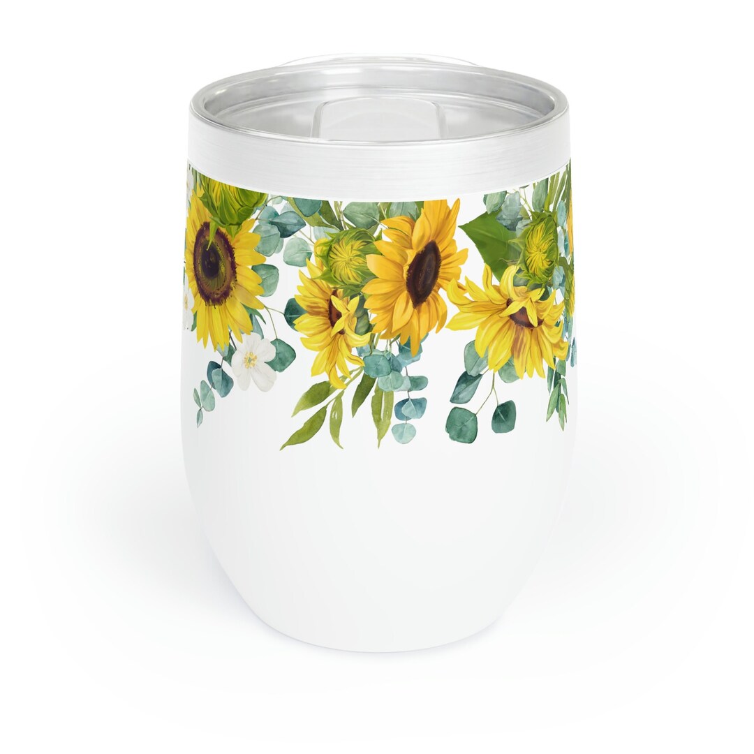 Insulated Water Bottle - Eucalyptus Sunflower