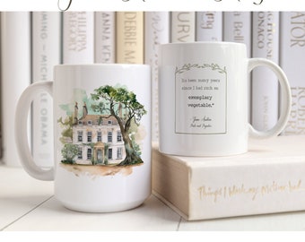 Funny Jane Austen Coffee Mug • “Exemplary Vegetable” Tea Cup • Pride & Prejudice Quote • 11oz/15oz Ceramic w/ Premium Coating