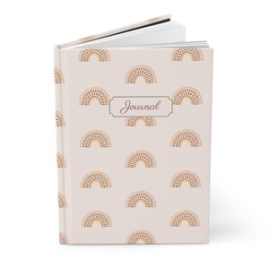 Journal intime Boho Carnet cartonné • Journal quotidien à couverture rigide du soleil • Cadeau pour écrivain • Reliure enveloppante mate 6 x 8 • Pages lignées à couverture rigide