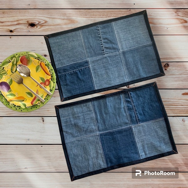 Denim Placemat Etsy
