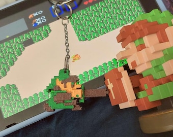 The Legend of Zelda Link 8-bits Voxel-sleutelhanger