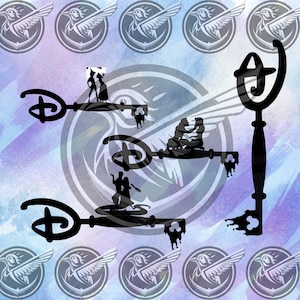 pack 4 diseños svg png disneyy key magic key llave