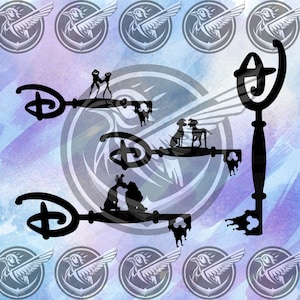 pack 4 diseños svg png disneyy key magic key llave