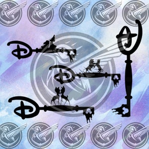 pack 4 diseños svg png disneyy key magic key llave