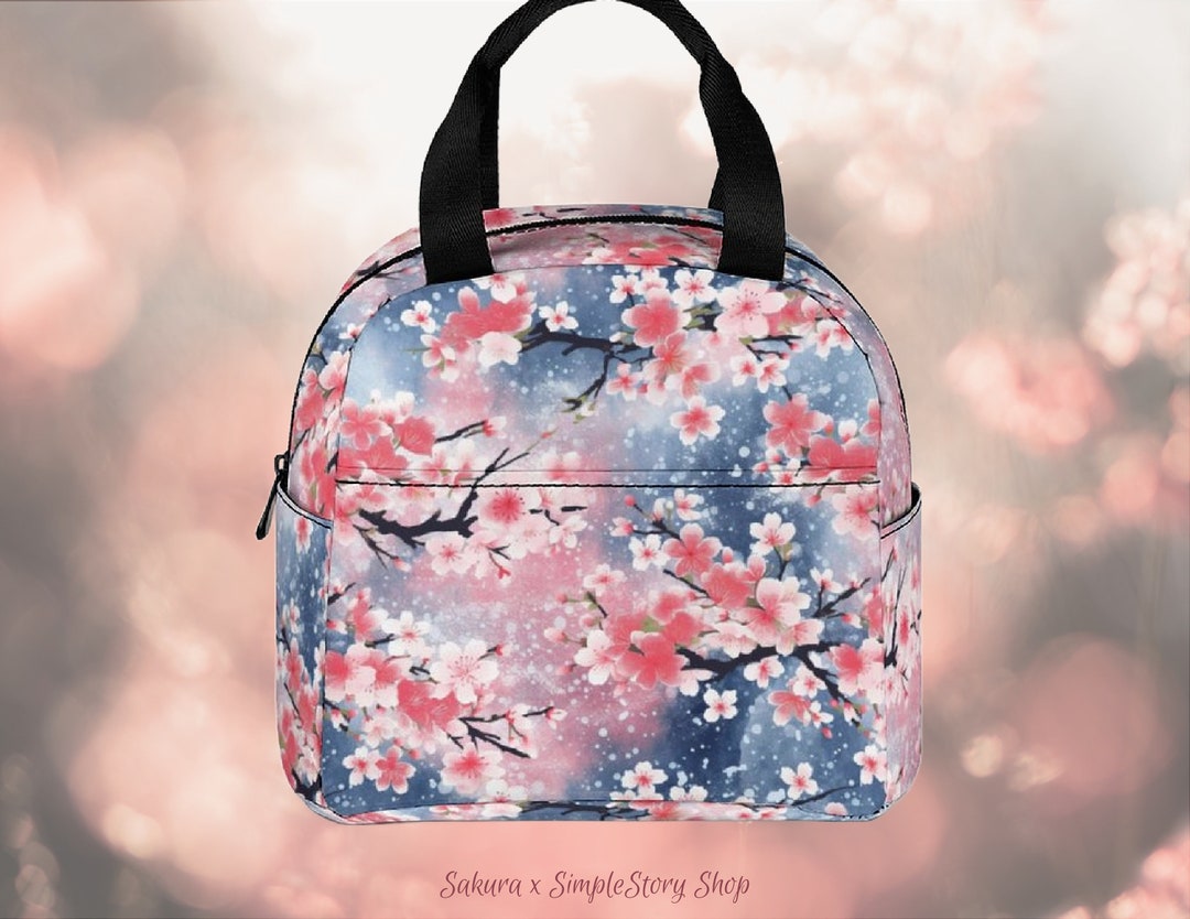 Cherry Blossom Lunch Bag • Custom Zipper Lunch Bag • Sakura Floral ...