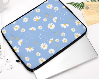 Daisy Laptop Sleeve • Botanical Waterproof Laptop Case • Sky BlueProtective Laptop Accessories • Padded laptop bag Laptop Case