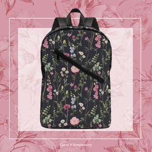 Black floral backpacks hot sale