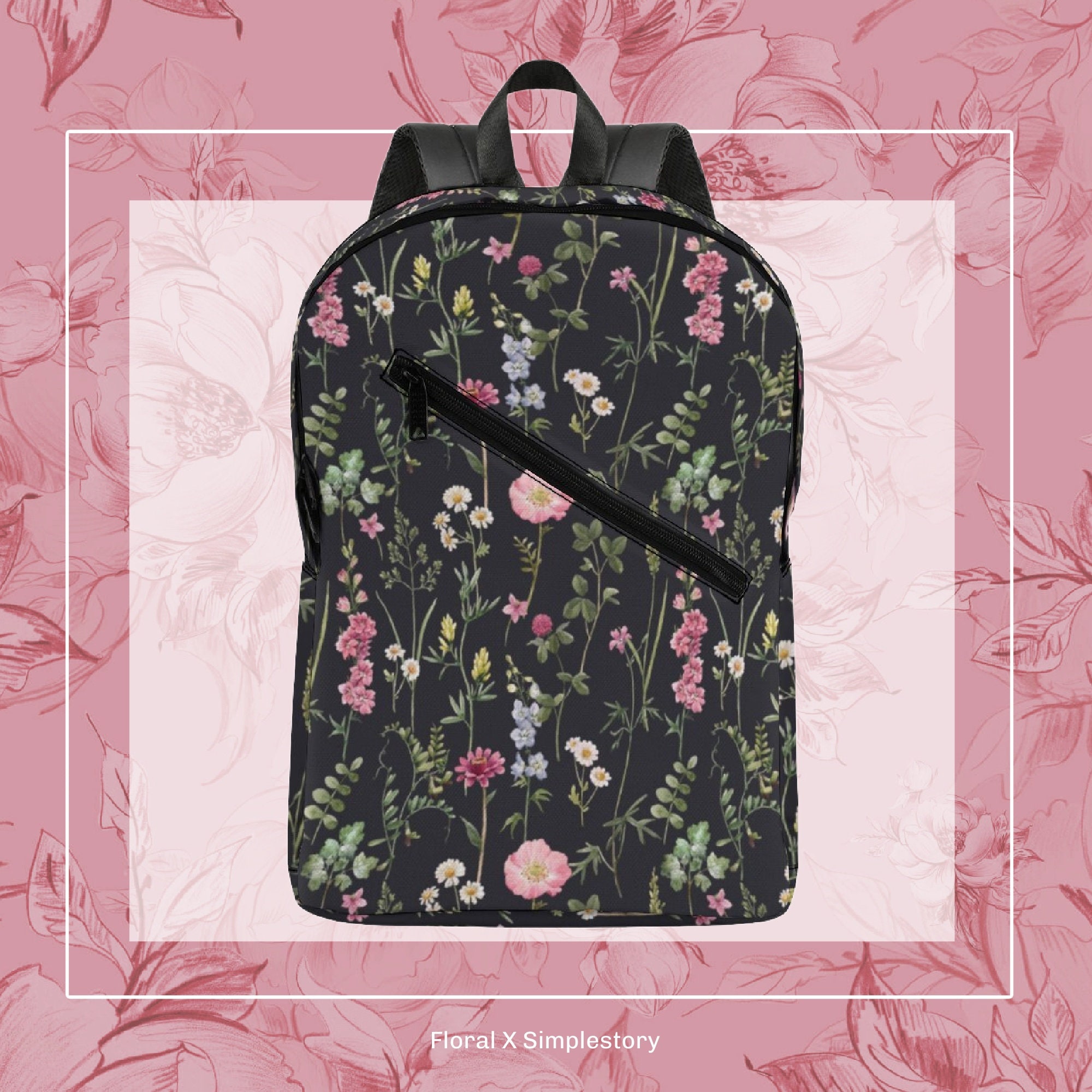 Laptop Backpack Floral Etsy