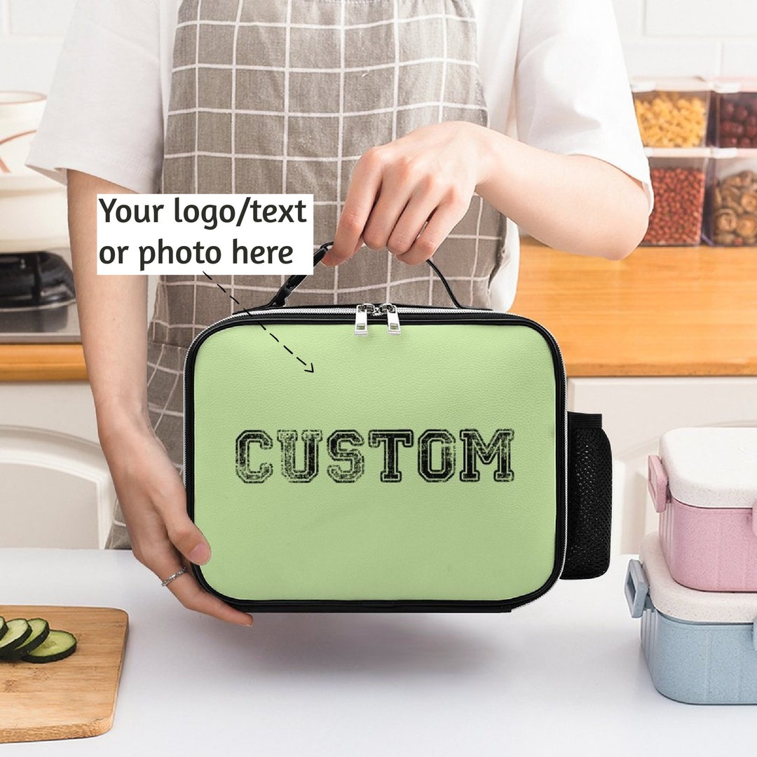 Custom Leather Lunch Bag Personalized Zipper Lunch Bag Etsy