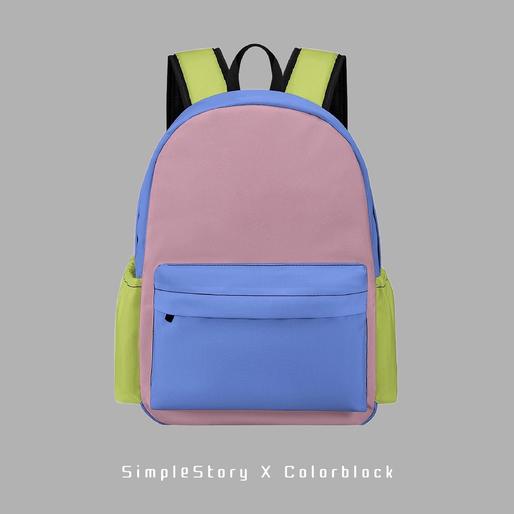 Vintage Mischief Makers Purple Teal Colorblock Nylon Backpack 90s Retro Bag 90s Backpack In Girls main image 3