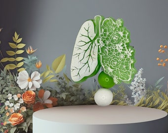 Floral Lungs Badge Reel: Respiratory Therapist Gift