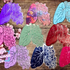 Floral Lung Badge Reel - Cute gift for respiratory therapists, nurses, pulmonology, doctor, and other healthcare professionals