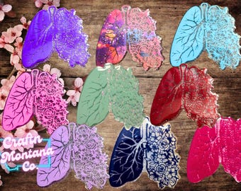 Floral Lung Badge Reel - Cute gift for respiratory therapists, nurses, pulmonology, doctor, and other healthcare professionals