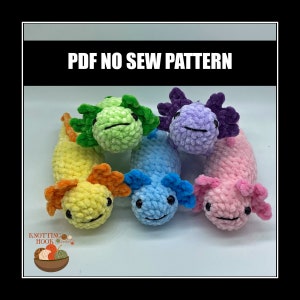No Sew Axolotl Crochet Amigurumi Plushie Pattern PDF File