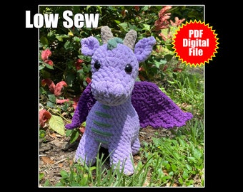 Crochet Dragon Pattern Low Sew Plushie Pattern