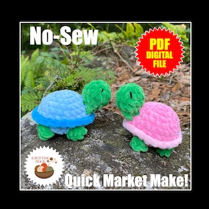 No Sew Scrap Buster Mini Turtle Crochet Amigurumi Plushie Pattern PDF File Great for market Prep