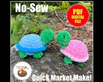 No Sew Scrap Buster Mini Turtle Crochet Amigurumi Plushie Pattern PDF File Great for market Prep