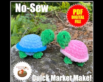 No Sew Scrap Buster Mini Turtle Crochet Amigurumi Plushie Pattern PDF File Great for market Prep