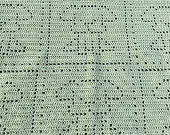 Puppy Dog Filet Crochet Baby Blanket Pattern  PATTERN ONLY in PDF format