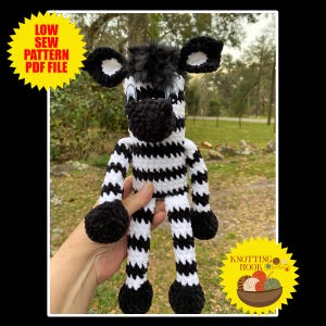 Virkat ZEBRA-mönster Low Sew Plushie-mönster