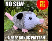 Opossum No Sew Crochet Amigurumi Plushie Pattern PDF File + a free bonus pattern