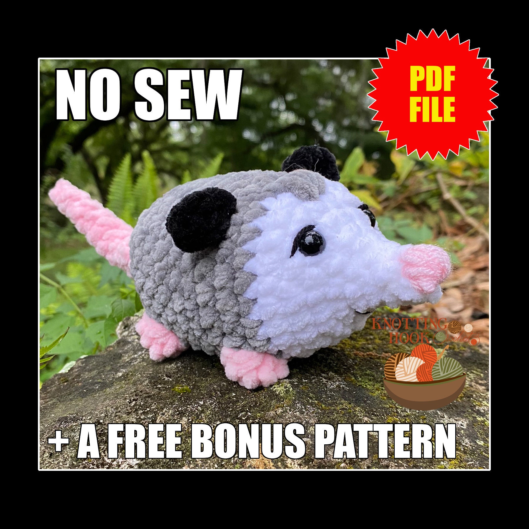 39 Opossum Crochet Patterns for Cute, Quirky Amigurumi Projects 23 Opossum Crochet Amigurumi Plushie File + a free bonus