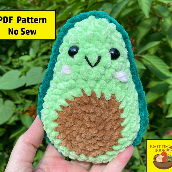 Avina Avocado No Sew Crochet Amigurumi Plushie Pattern PDF File