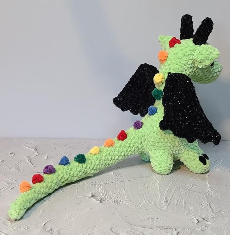 Crochet Dragon Pattern Low Sew Plushie Pattern image 8