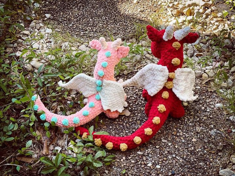 Crochet Dragon Pattern Low Sew Plushie Pattern image 6