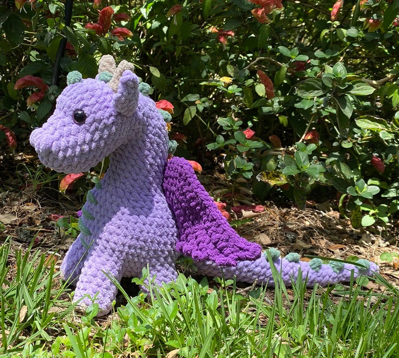 Crochet Dragon Pattern Low Sew Plushie Pattern image 5