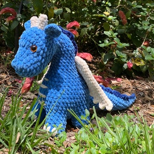 Crochet Dragon Pattern Low Sew Plushie Pattern image 2