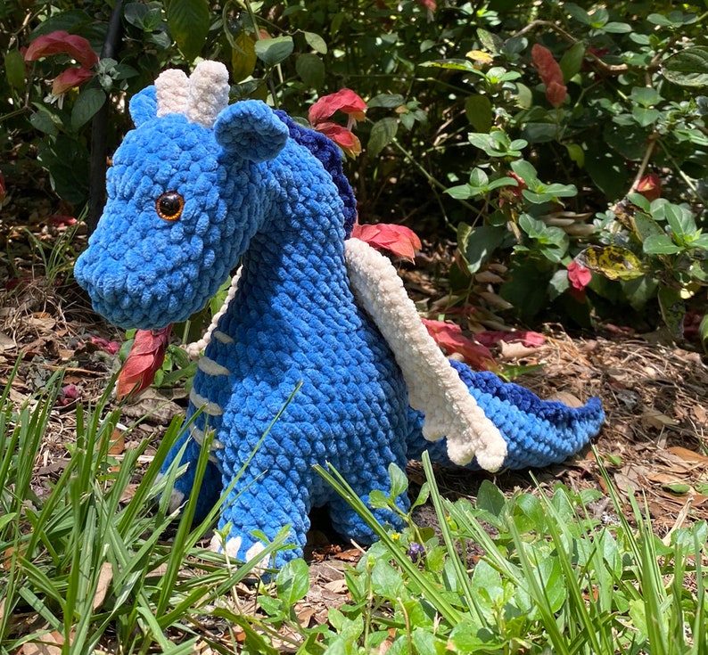 Crochet Dragon Pattern Low Sew Plushie Pattern image 2