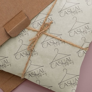 Carta velina con logo personalizzato per abbigliamento di marca / Carta da regalo con logo, Imballaggio per abbigliamento, Imballaggio aziendale personalizzato, Personalizzato, Moda