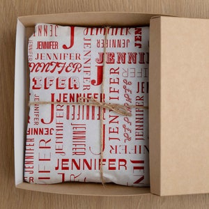 Carta velina natalizia con nome personalizzato, regalo con nome in carta velina natalizia, idea regalo di Natale, carta da regalo natalizia con nome personalizzato di Babbo Natale