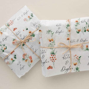 Carta velina personalizzata per bomboniere di nozze - Personalizzata con i nomi degli sposi, iniziali, monogramma