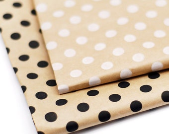 Black and White Dots Tissue Paper, Kraft Paper, Brown Color Wrapping Paper, Affordable Wrapping Paper, Cheap Paper for Gift Wrapping, Dots