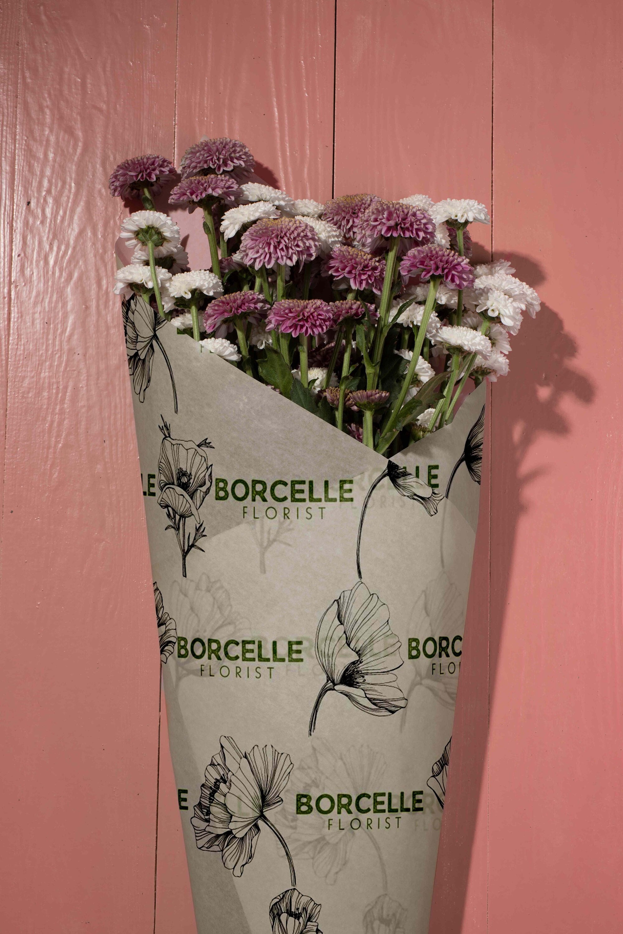 material bouquet wrapping paper