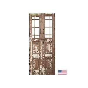 New Pantry Doors, 1.5&quot; Solid Cedar Wood. Custom made Vintage Doors. Antique Pantry Door, Glass Pantry Door, Solid wood Door, Laundry doors.