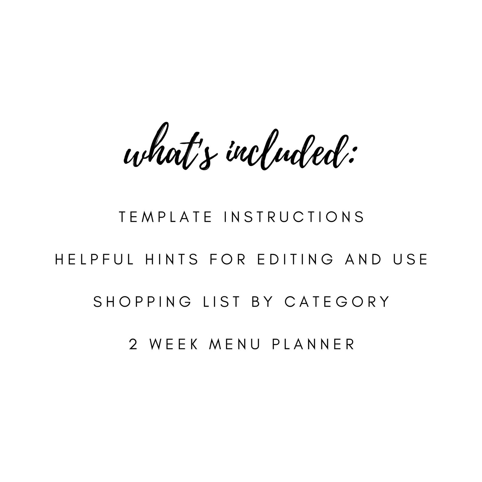 Grocery Shopping List and Menu Planner Canva Template Black and White ...