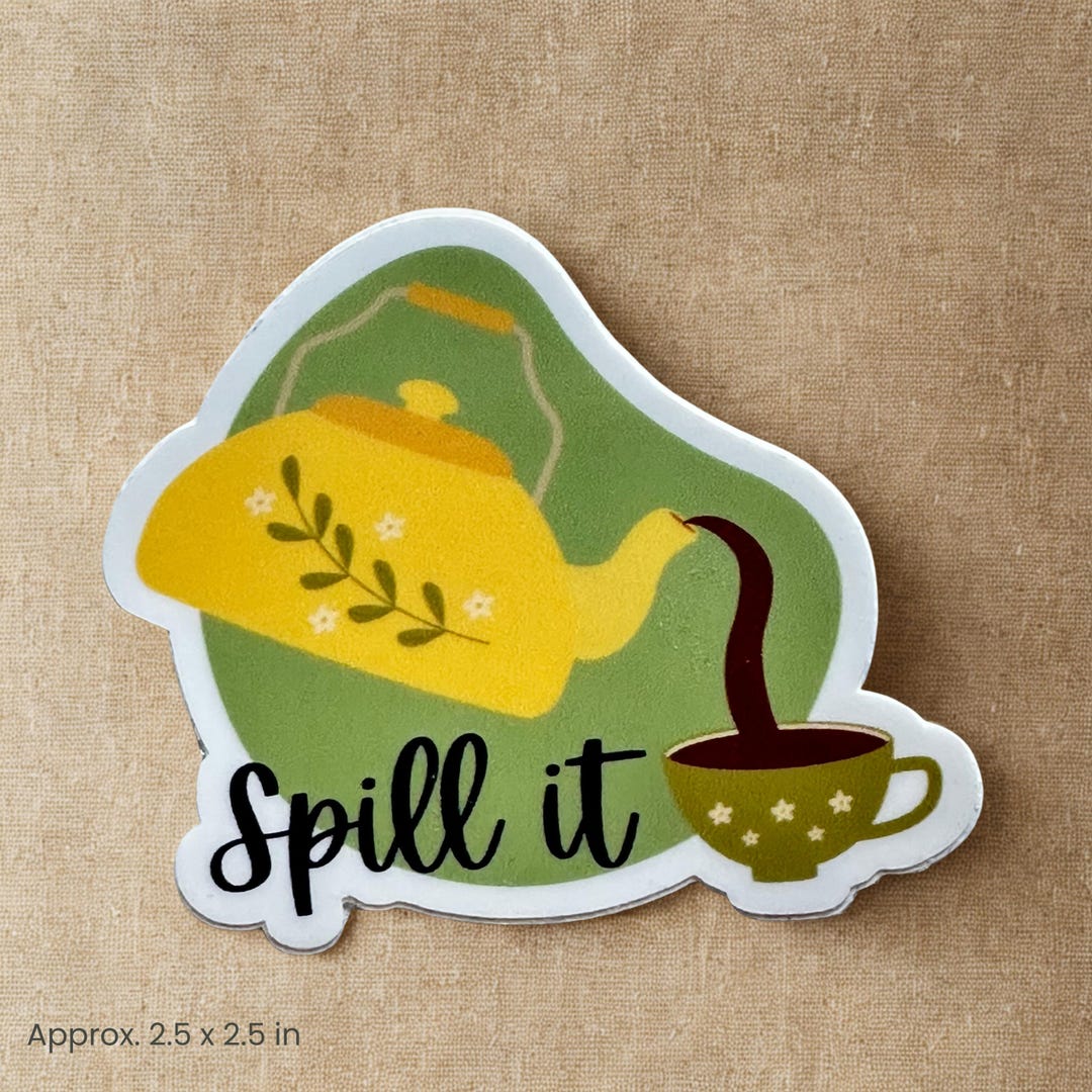 Spill the Tea Sticker | Sassy Vinyl Sticker | Trendy Laptop ...
