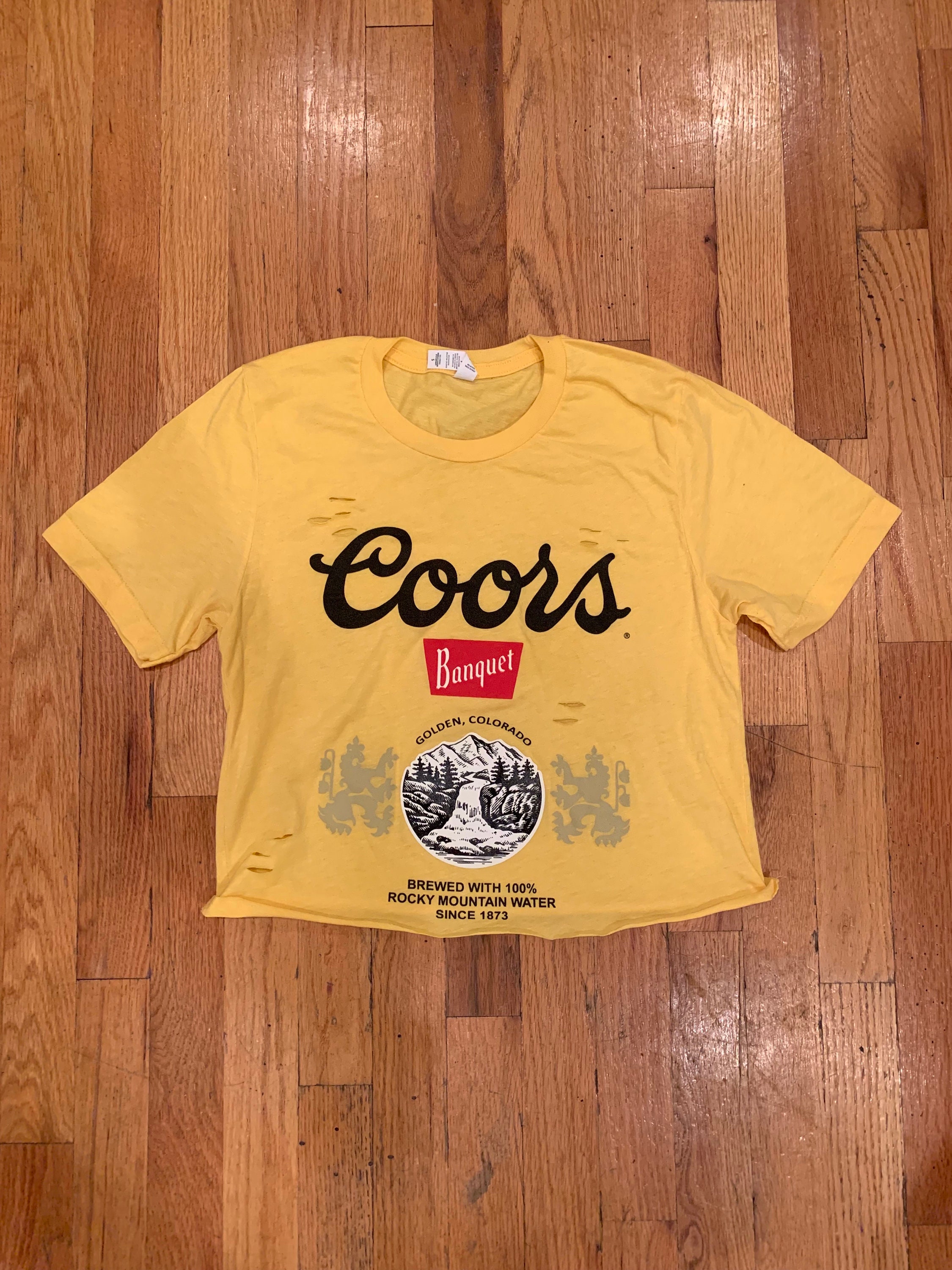 Coors Banquet Graphic Tee / T-Shirt Dress - Muted Yellow, Large | Hazel and Olive | Boutique Fashion